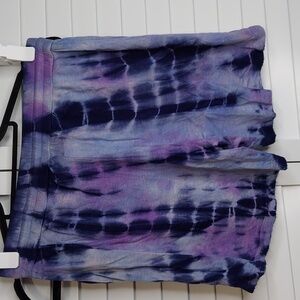 Havana Shorts, TieDye Purple Tones, Stretch Waist, Drawstring, Pockets, NEW!!